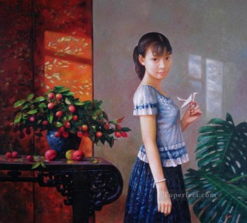Chinese Girls Painting - wish Chinese girl